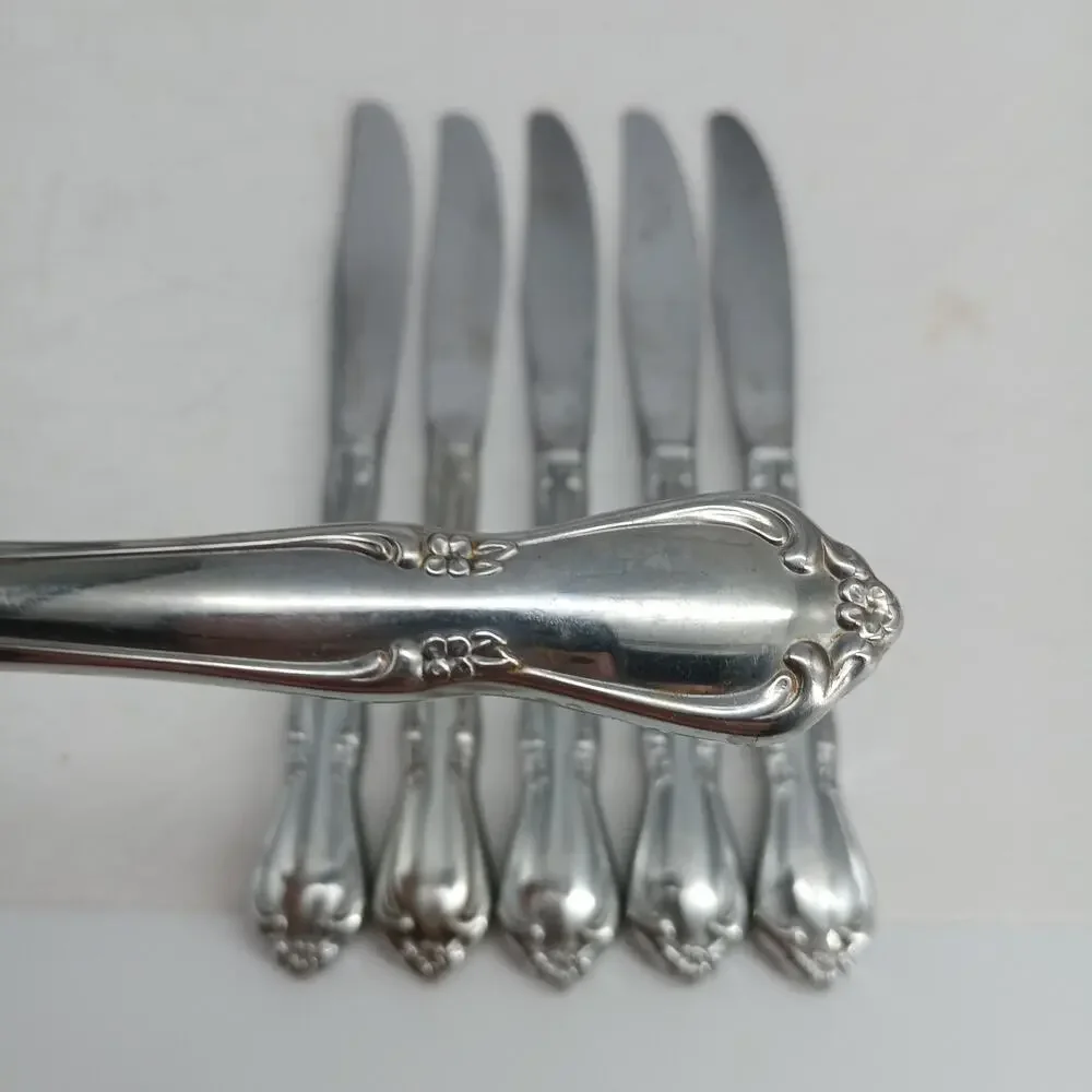 6X BK CHATEAU by ONEIDACRAFT DELUXE Stainless Butter Dinner Knives